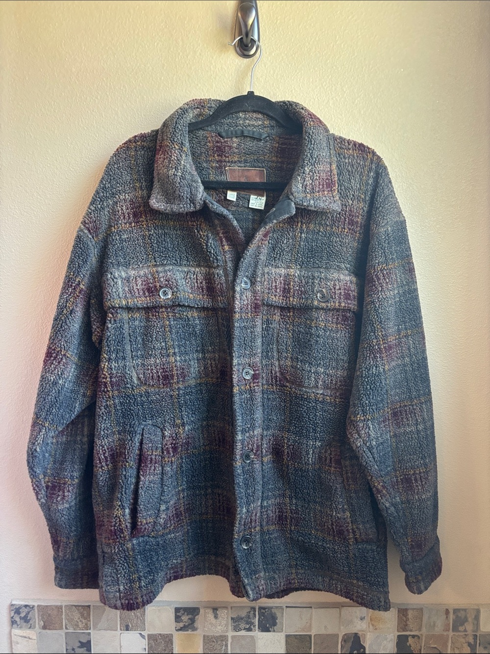Vintage Royal Robbins Plaid Sherpa Fleece Jacket L
